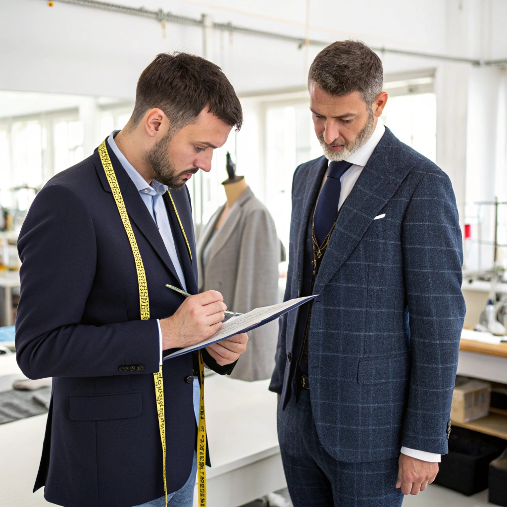 Professional tailoring consultation and workspace