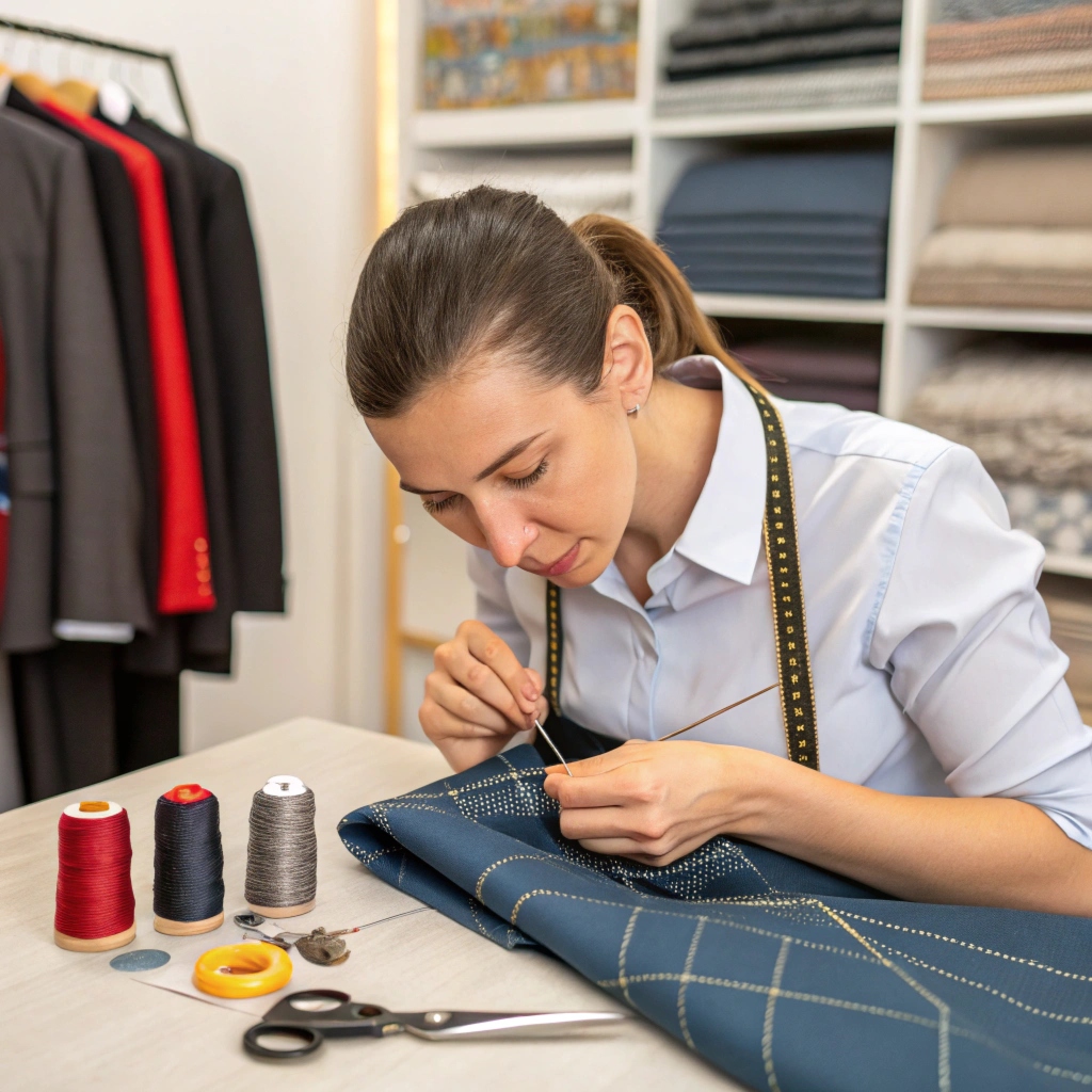 Close-up detail of fine fabric texture
